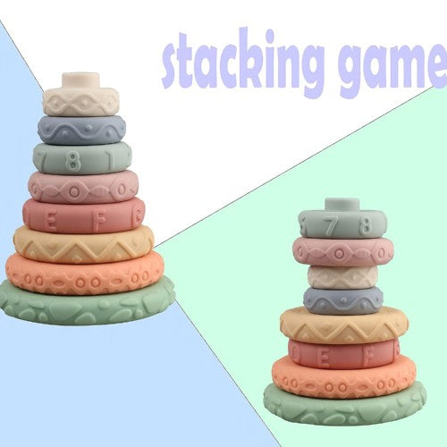8 PCS Stacking Rings, Soft Sensory Educational Baby Blocks for Developmental Learning, Teething for Babies 6 Months and Up 8 PCS Stacking Rings, Soft Sensory Educational Baby Blocks for Developmental Learning, Teething for Babies 6 Months and Up